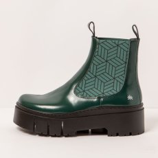 Kotníkové boty na platformě#1766 NAPPA SHINNY JUNGLE-BLACK / LEEDS
