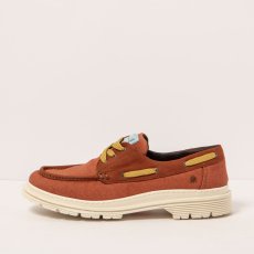 Designové polobotky#1901 NOBUCK-CANVAS DARK ORANGE/ BIRMINGHAM
