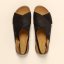 Dámské pantofle WAKATAUA#N5558 NOBUCK LAVADO BLACK / WAKATAUA