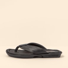 Pantofle mezi prsty#N5931 WAX NAPPA BLACK / MAKISU