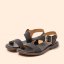 Dámské kožené sandály ARENISCA#N5887 SOFT NAPPA BLACK/ ARENISCA