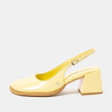Dámské sandály na podpatku VERONA#2012 NAPPA SHINNY PALE YELLOW / VERONA