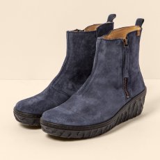 Kotníčkové boty na klínku#N5167 SILK SUEDE OCEAN / MYTH YGGDRASIL