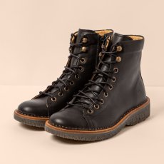 Kotníkové boty na tkaničku#N5572 SOFT NAPPA BLACK/VOLCANO