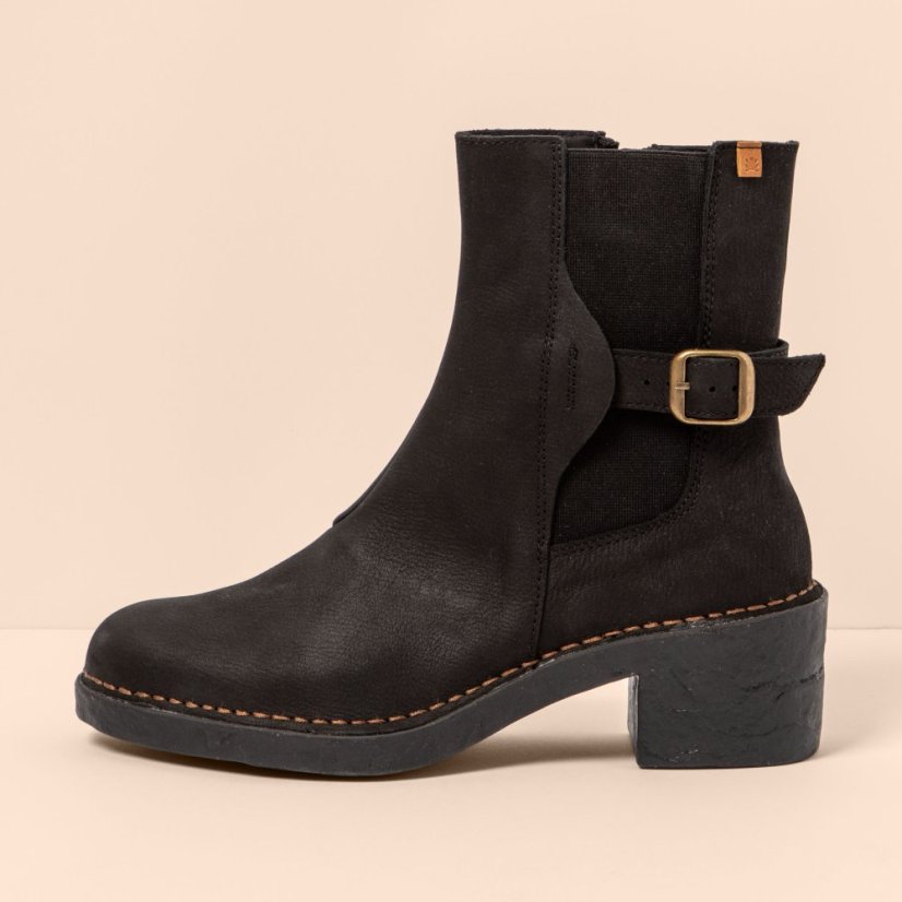 Polokozačky na podpatku#N5669 PLEASANT BLACK / TICINO