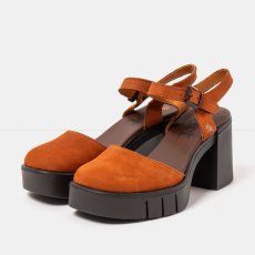 Dámské sandály na vysokém podpatku EIVISSA#1991 NOBUCK DARK ORANGE / EIVISSA