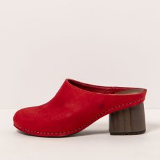 Pantofle na podpatku#1879 NOBUCK RED/ I WISH