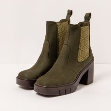 Chelsea boty na podpatku#1983 NOBUCK KAKI/BERNA