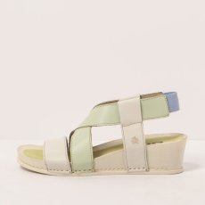 Designové sandály na klínku#1944 MULTI CREAM-LIMA/ I IMAGINE