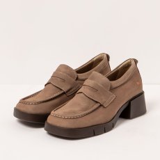 Dámské mokasíny na podpatku VARSOVIA#1283 NOBUCK TAUPE / VARSOVIA