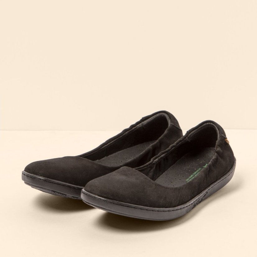 Baleríny CORAL#N5300 NOBUCK LAVADO BLACK-BLACK/ CORAL