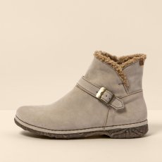 Kotníčkové boty s kožíškem#N5473 SILK SUEDE CREAM/ANGKOR