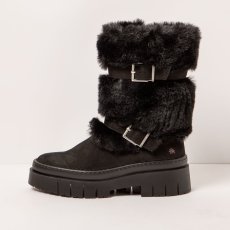 Zateplené kozačky#1968 NOBUCK BLACK/AMBERES