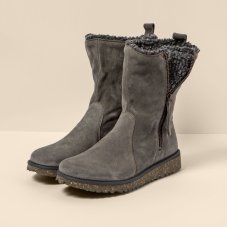Polokozačky s kožíškem#N5633 SILK SUEDE GRAFITO / FELSEN