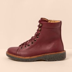 Kotníkové boty na tkaničku#N5572 SOFT NAPPA BURDEOS/VOLCANO