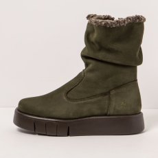 Zateplené kozačky#1347 NOBUCK KAKI/ MALAGA