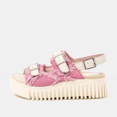 Dámské riflové sandály BRIGHTON#1677S JEANS PINK-CREAM/BRIGHTON