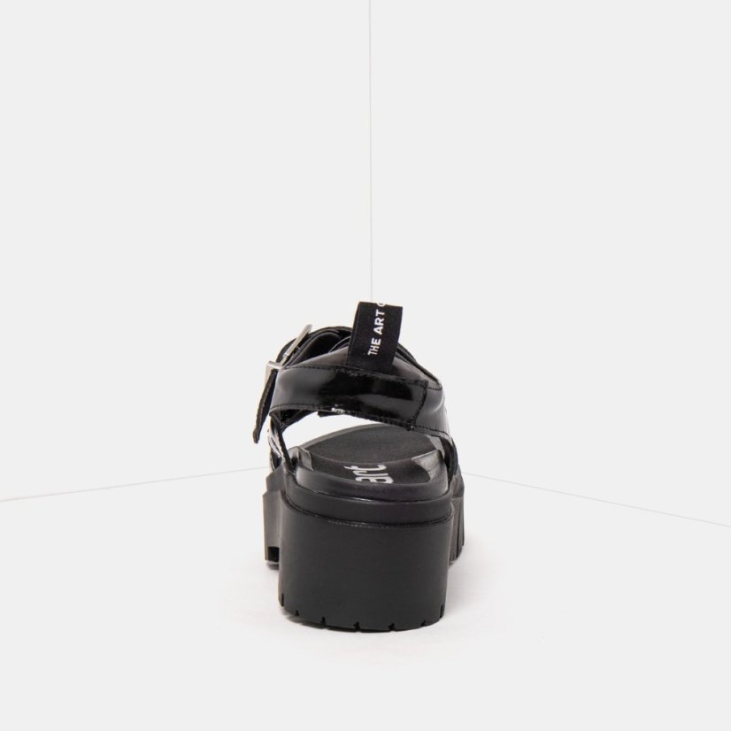 Dámské sandály na platformě LEEDS#2041 NAPPA SHINNY BLACK / LEEDS