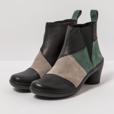 Kotníkové boty s podpatkem#1453 MULTI LEATHER BLACK-ALPINE/ ALFAMA