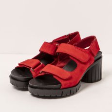 Sandály na podpatku#1923 NOBUCK RED/ MALIBU