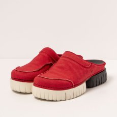 Pantofle na platformě#1884 CANVAS RED/ MADEIRA