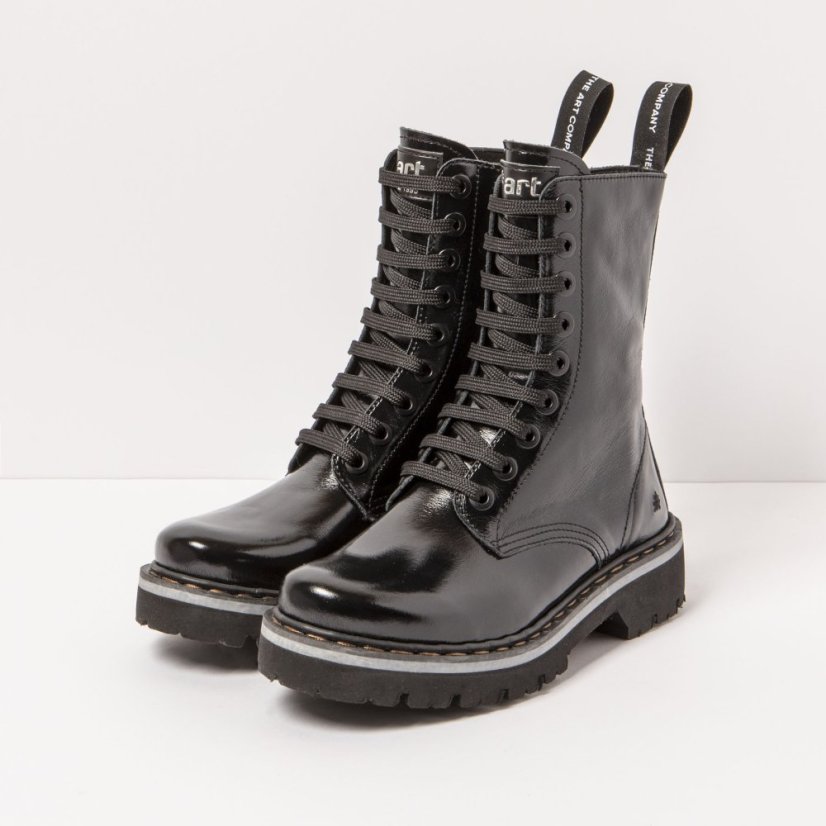 Kožené boty Glády#1167 NAPPA SHINNY BLACK / MARINA