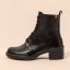 Semišové polokozačky na podpatku#N5660S SOFT NAPPA BLACK / TICINO
