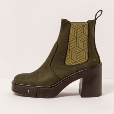 Chelsea boty na podpatku#1983 NOBUCK KAKI/BERNA