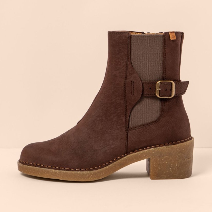 Polokozačky na podpatku#N5669 PLEASANT BROWN / TICINO