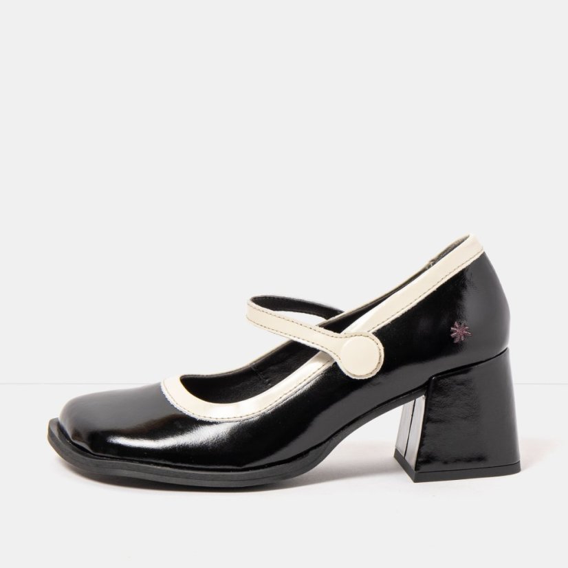 Dámské Mary Jane VERONA#1709 NAPPA SHINNY BLACK-CREAM / VERONA