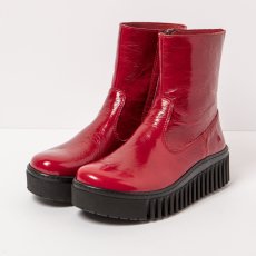 Kotníková obuv na platformě#1531 PATENT FLASH RED/BRIGHTON