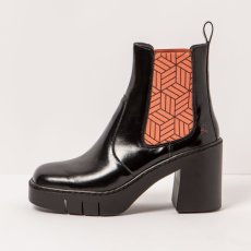 Chelsea boty na podpatku#1983 NAPPA SHINNY BLACK-SALMON/BERNA