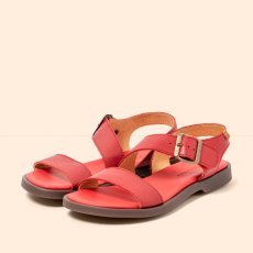 Dámské kožené sandály ARENISCA#N5887 SOFT NAPPA ROSSO/ ARENISCA