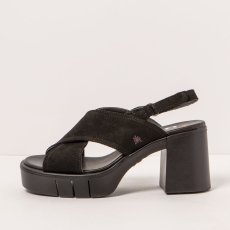 Dámské sandály na vysokém podpatku EIVISSA#1990 NOBUCK BLACK / EIVISSA