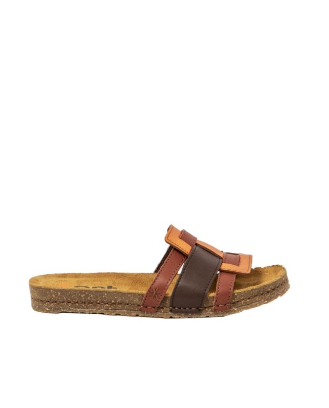 Dámské pantofle CRETA#0259 NAPPA MULTI BROWN