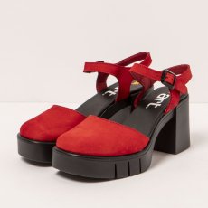Dámské sandály na vysokém podpatku EIVISSA#1991 NOBUCK RED / EIVISSA