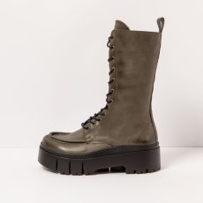 Vysoké šněrovací boty#1768 ROMA KAKI / LEEDS