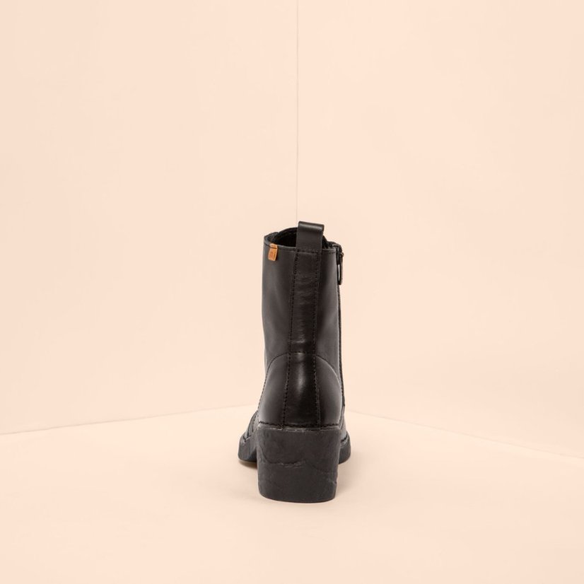 Semišové polokozačky na podpatku#N5660S SOFT NAPPA BLACK / TICINO