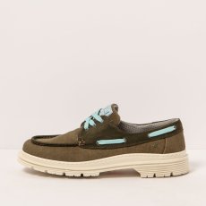 Designové polobotky#1901 NOBUCK-CANVAS KAKI/ BIRMINGHAM