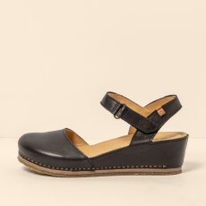 Sandály na klínku#N5850 SOFT NAPPA BLACK / PICUAL