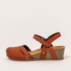 Dámské sandály na klínku I LIVE#1931 NOBUCK DARK ORANGE/ I LIVE