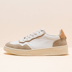Kožené sneakery#N5840 MULTI MATERIAL WHITE-HONEY/ GEO