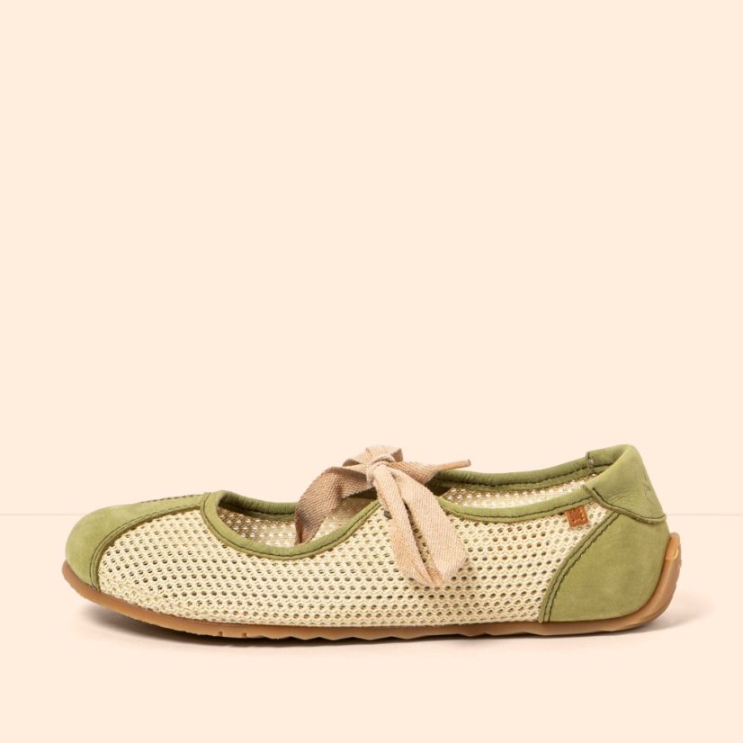 Barefoot baleríny ONDINA#N5936C MULTI MATERIAL OLIVE/ ONDINA