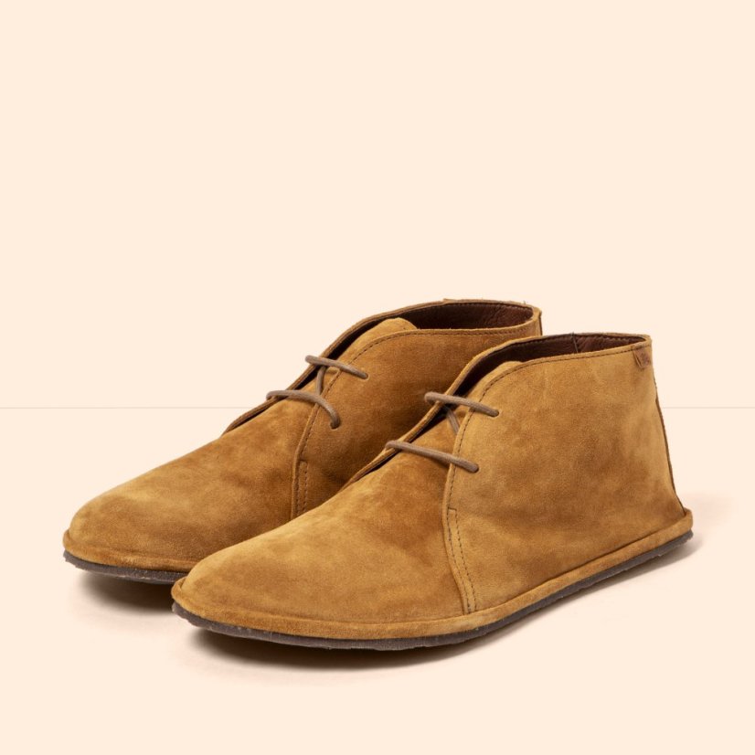 Barefoot kotníkové boty BARE#N5672 SILK SUEDE TOFFEE/ BARE
