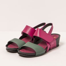 Designové sandály na klínku#1945 MULTI FUXIA-FOLIAGE/ I IMAGINE
