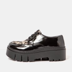 Polobotky s platformou#1765 NAPPA SHINNY BLACK-LEOPARD / LEEDS