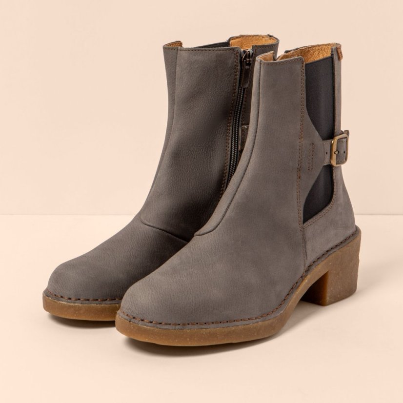 Polokozačky na podpatku#N5669 PLEASANT GREY / TICINO