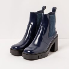 Chelsea boty na podpatku#1983 NAPPA SHINNY NAVY/BERNA
