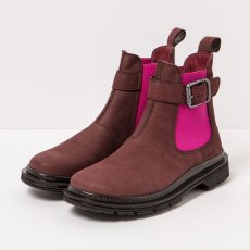 Kotníkové boty#1892 NOBUCK BURDEOS-FUCSIA/ BIRMINGHAM