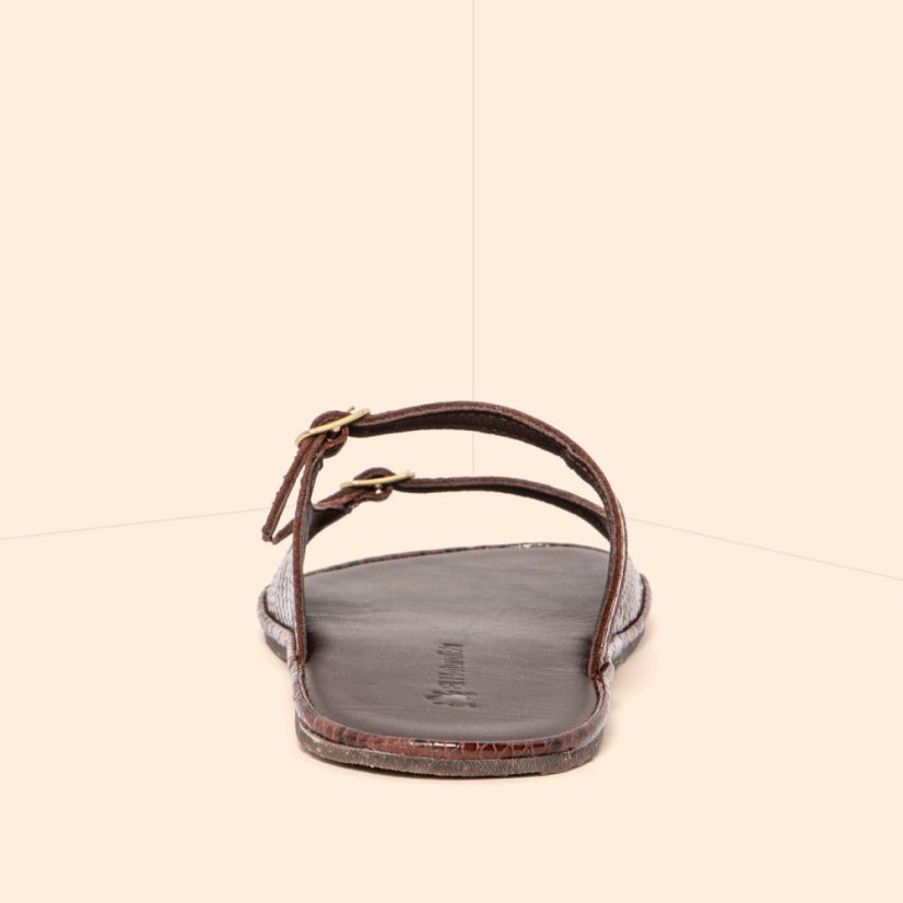 Dámské barefoot pantofle BARE#N5684 SNAKE CHOCOLATE/ BARE SANDALS